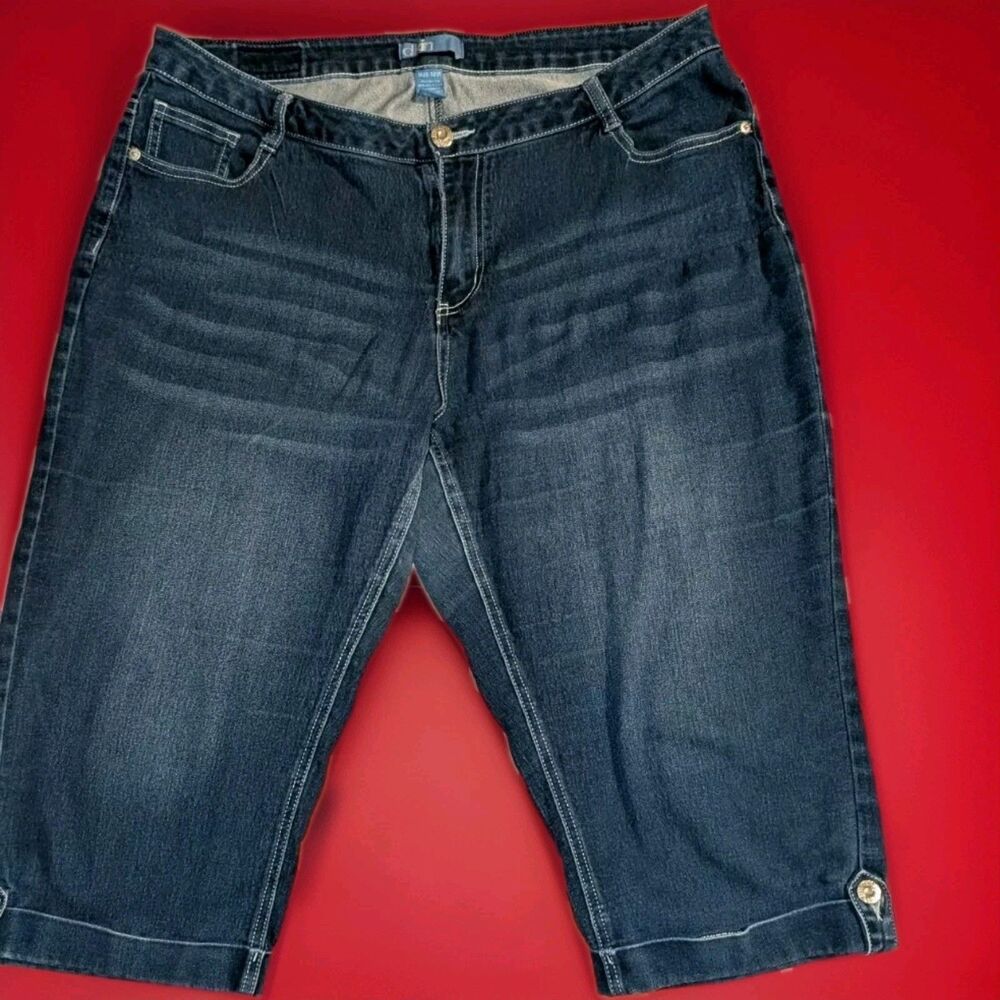 DKIN Woman's 18W Blue Capris Denim Pants